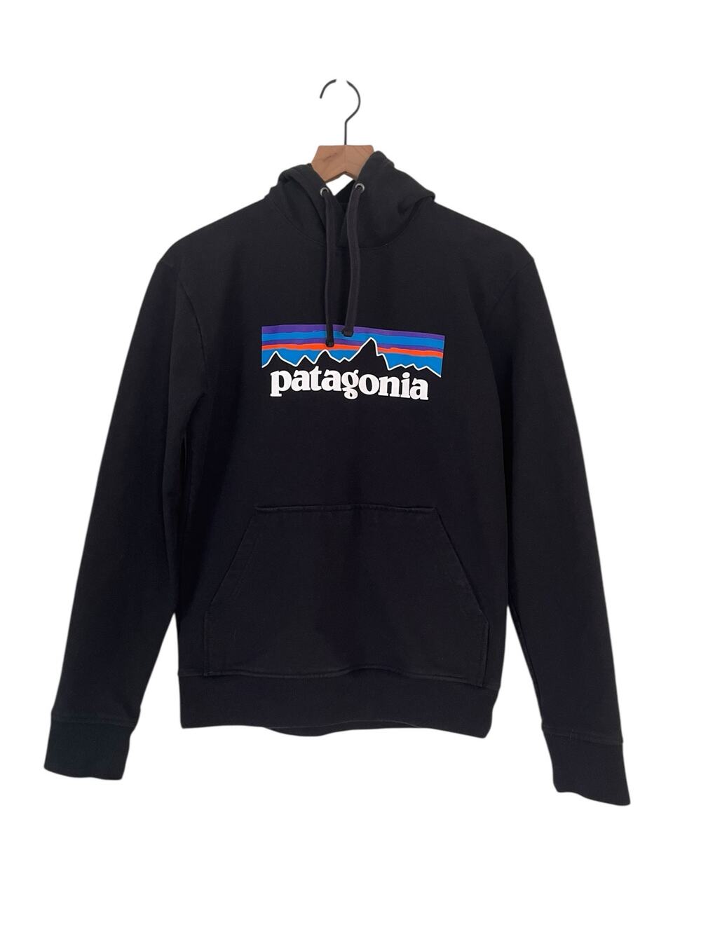 Patagonia Mens Regular Fit Size XS Black Uprisal Hoodie Logo Sweatshirt